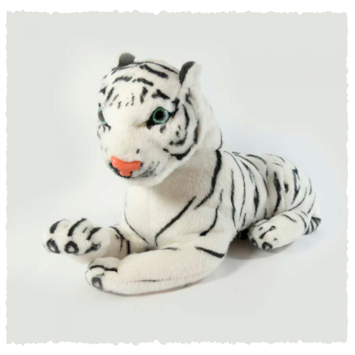 Peluche Tigre Blanco Acostado 30 cm