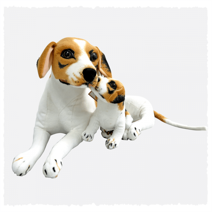 Peluche Perro Beagle con Cachorro 50 cm